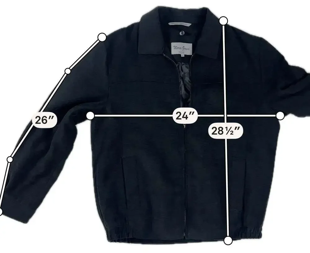 Marco Grossi New York Black Zip Up Jacket Size M